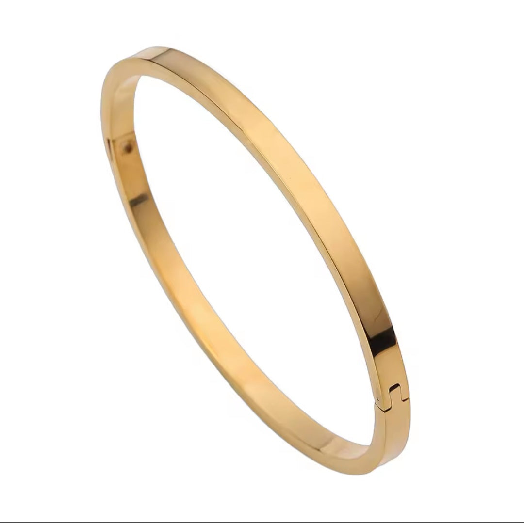 Gepersonaliseerde Armband Dames – RVS Goud, Rosé of Zilver – Naam of Datum Graveren – 6mm Breed – Cadeau voor elkaar